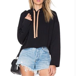 Tla by Morgan Stewart cropped black hoodie